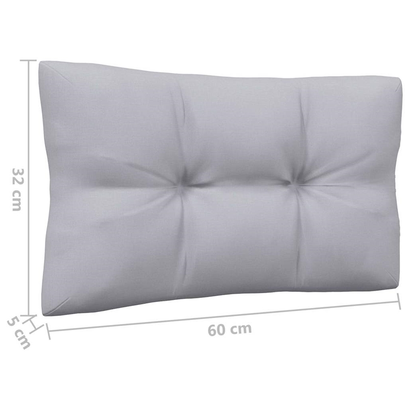 vidaXL Patio Middle Sofa with Gray Cushions Solid Pinewood