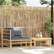 vidaXL 2 Piece Patio Lounge Set with Dark Gray Cushions Bamboo
