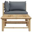 vidaXL 2 Piece Patio Lounge Set with Dark Gray Cushions Bamboo