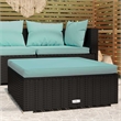 vidaXL Patio Footrest with Cushion Black 27.6