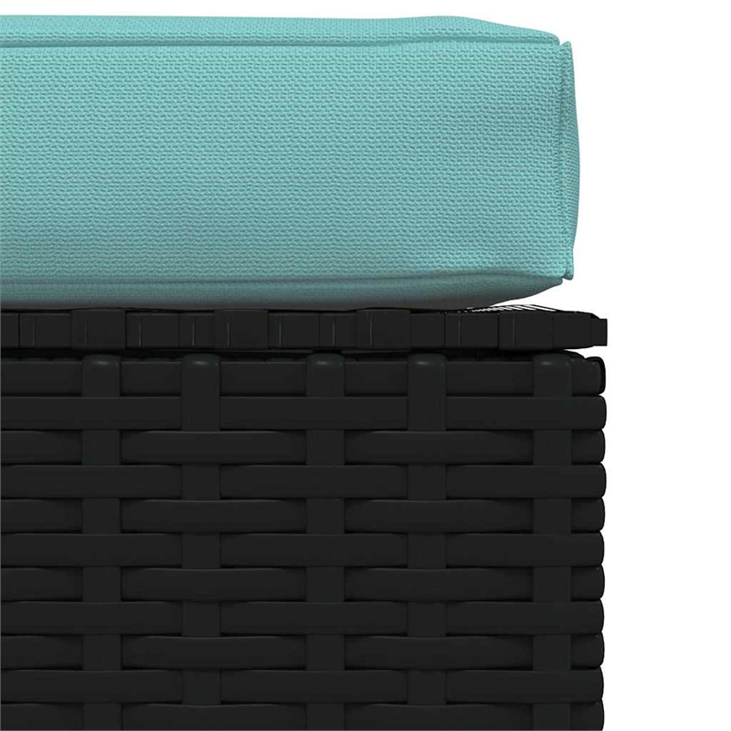 vidaXL Patio Footrest with Cushion Black 27.6