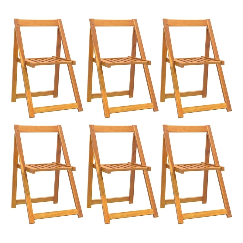 vidaXL Folding Garden Chairs 6 pcs Solid Wood Acacia