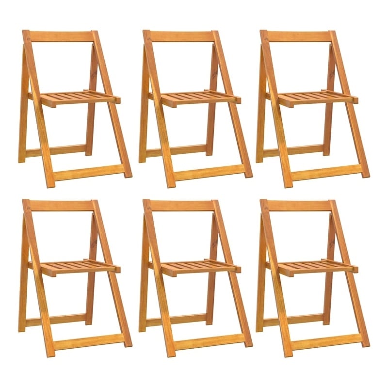 vidaXL Folding Garden Chairs 6 pcs Solid Wood Acacia