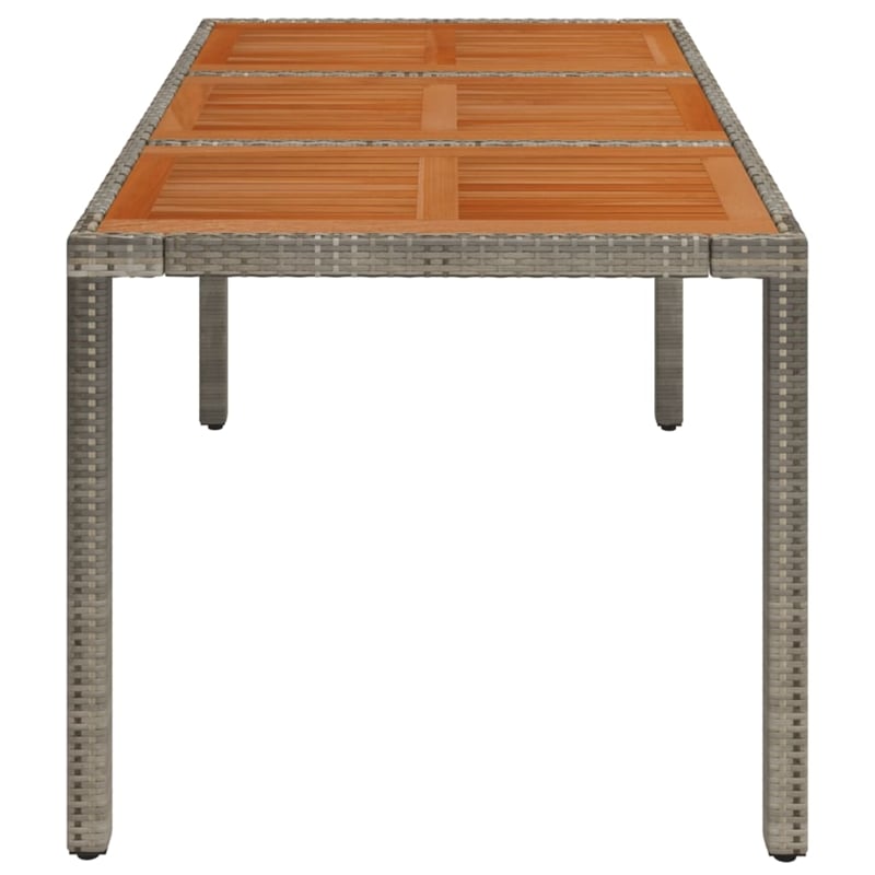 vidaXL Patio Table with Wooden Top Gray 59.1