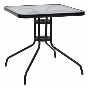 vidaXL Patio Table Black 27.6&quotx27.6&quotx27.6&quot Steel