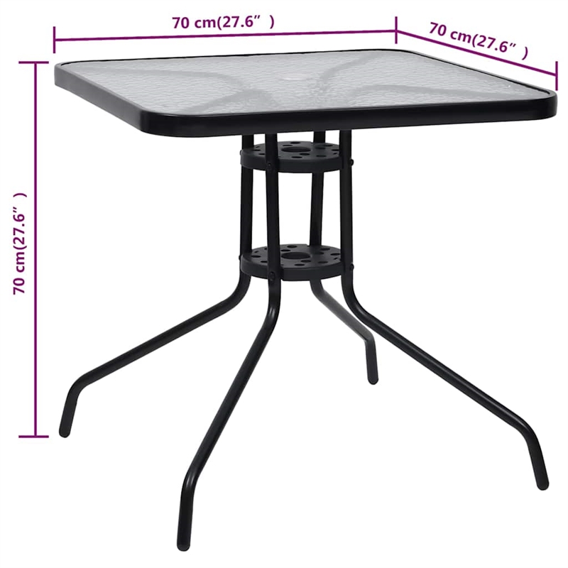 vidaXL Patio Table Black 27.6