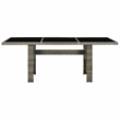 vidaXL Patio Table Brown Poly Rattan and Tempered Glass