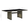 vidaXL Patio Table Brown Poly Rattan and Tempered Glass