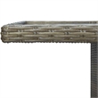 vidaXL Patio Table Brown Poly Rattan and Tempered Glass