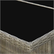 vidaXL Patio Table Brown Poly Rattan and Tempered Glass