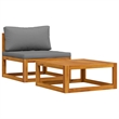 vidaXL 2 Piece Patio Sofa Set with Cushion Solid Acacia Wood