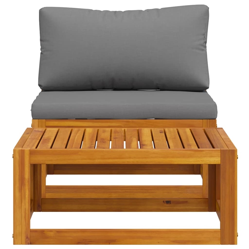 vidaXL 2 Piece Patio Sofa Set with Cushion Solid Acacia Wood