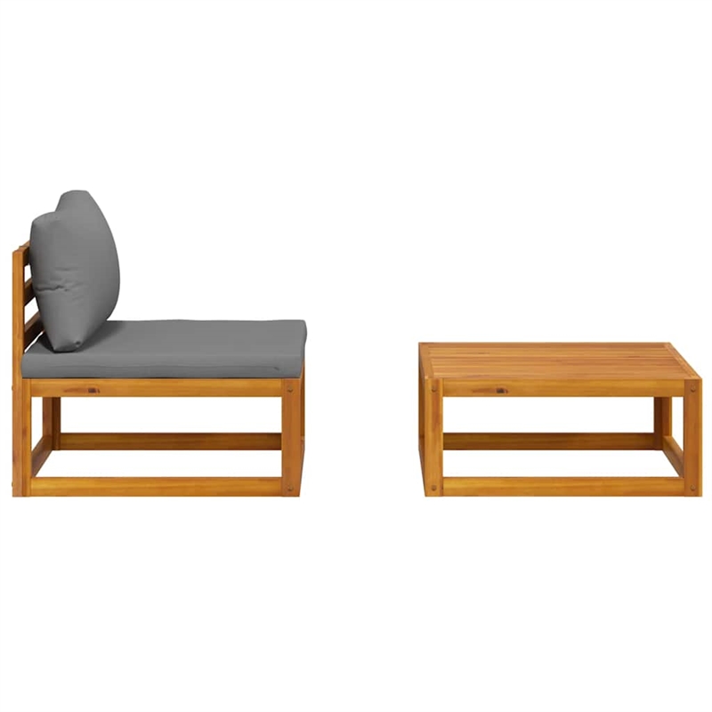 vidaXL 2 Piece Patio Sofa Set with Cushion Solid Acacia Wood
