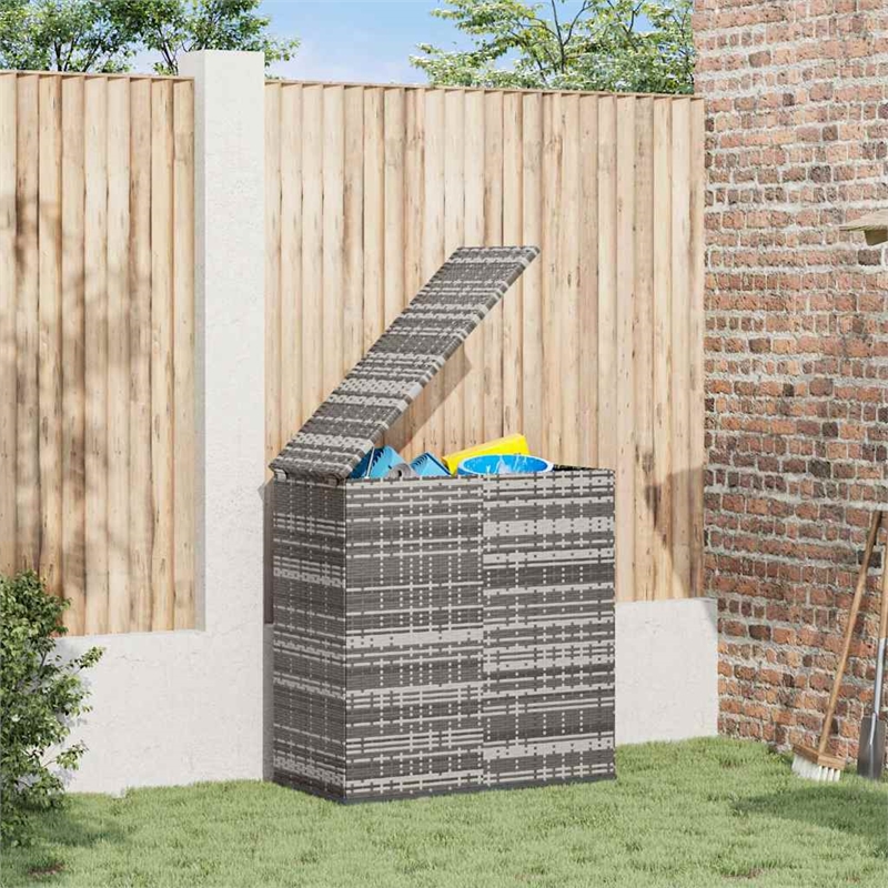 vidaXL Patio Cushion Box PE Rattan Gray 40.7