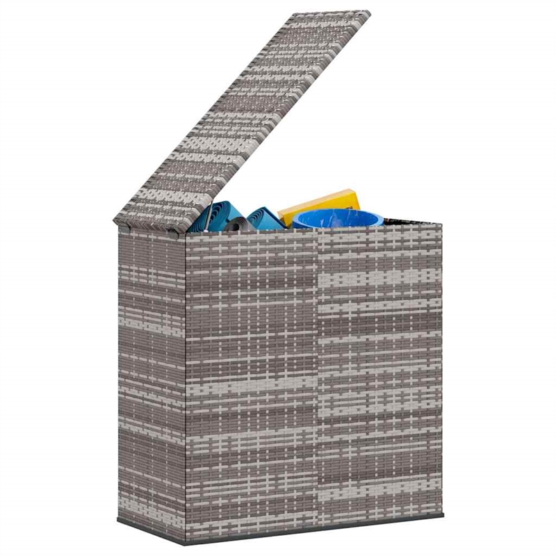 vidaXL Patio Cushion Box PE Rattan Gray 40.7