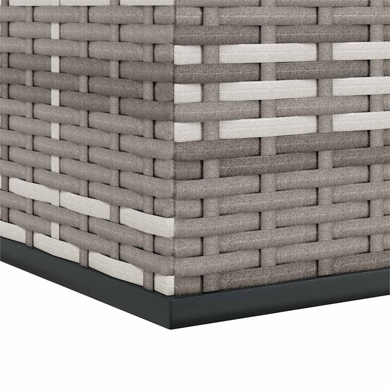 vidaXL Patio Cushion Box PE Rattan Gray 40.7
