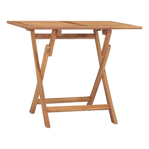 vidaXL Folding Patio Dining Table 35.4&quotx23.6&quotx29.5&quot Solid Teak Wood