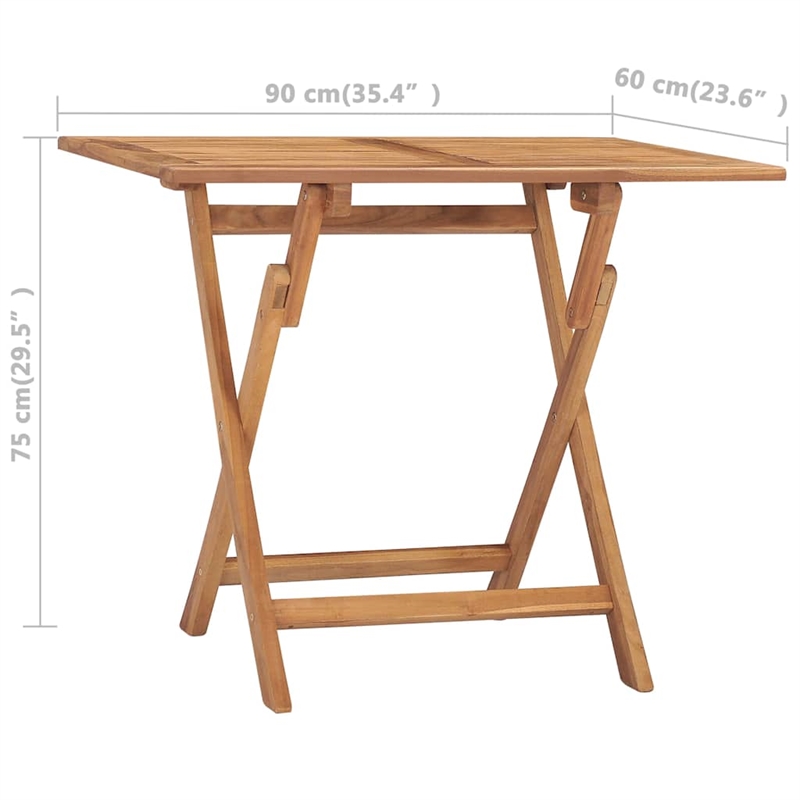 vidaXL Folding Patio Dining Table 35.4