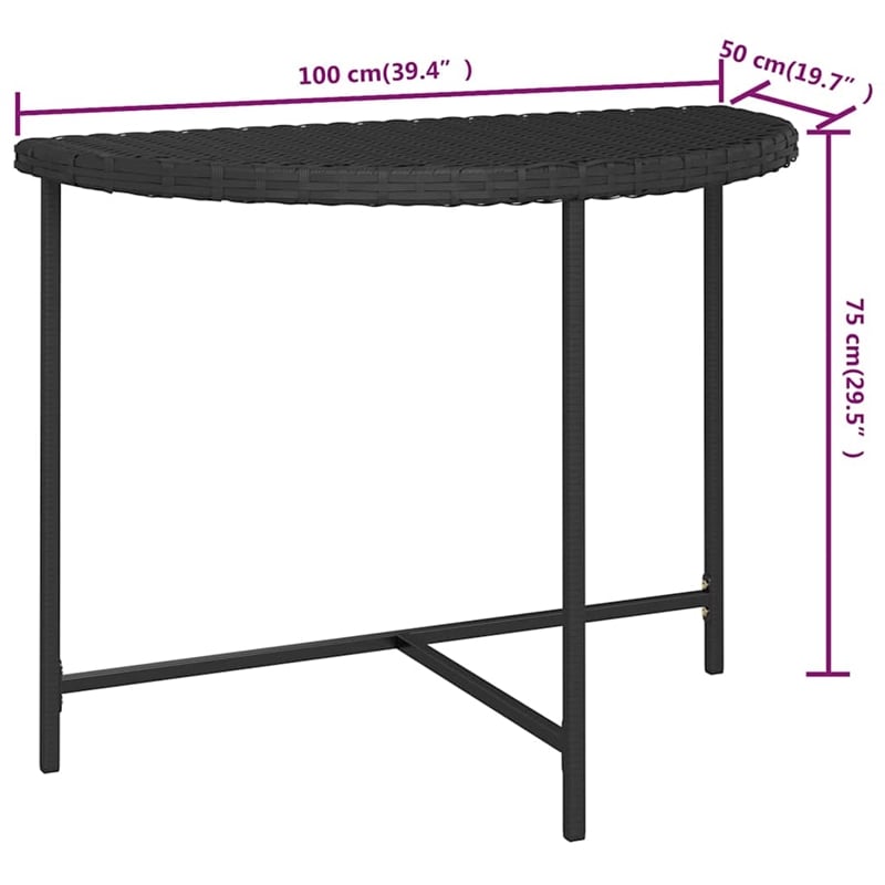 vidaXL Patio Table Black 39.4