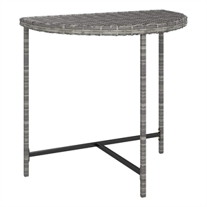 vidaXL Patio Table Gray 31.5&quotx19.7&quotx29.5&quot Poly Rattan
