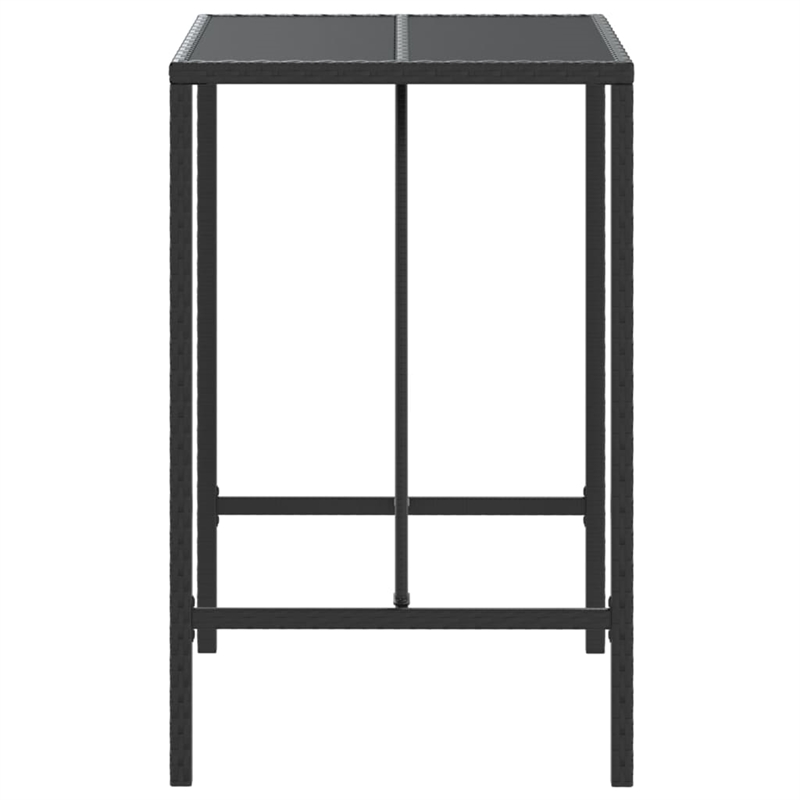 vidaXL Bar Table with Glass Top Black 27.6