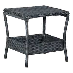 vidaXL Patio Table Dark Gray 17.7&quotx17.7&quotx18.3&quot Poly Rattan