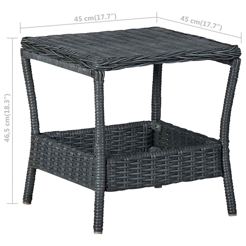 vidaXL Patio Table Dark Gray 17.7