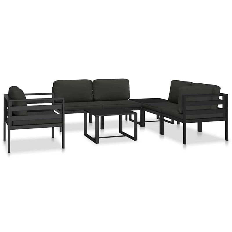 vidaXL Sectional Middle Sofa with Cushions Aluminum Anthracite