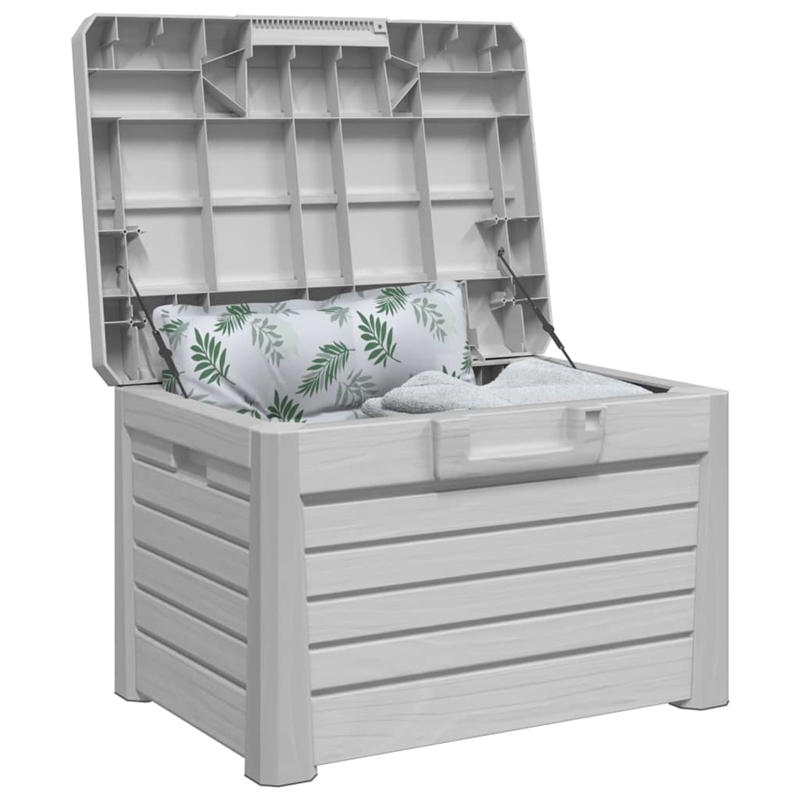 vidaXL Outdoor Cushion Box Grey 73x50.5x46.5 cm Polypropylene