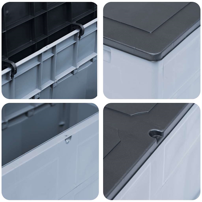 vidaXL Patio Storage Box 84.5 gal Gray Black