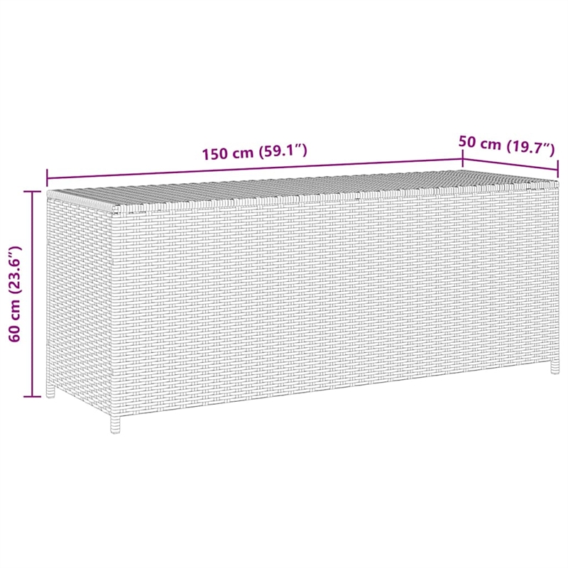 vidaXL Patio Storage Box Black 59