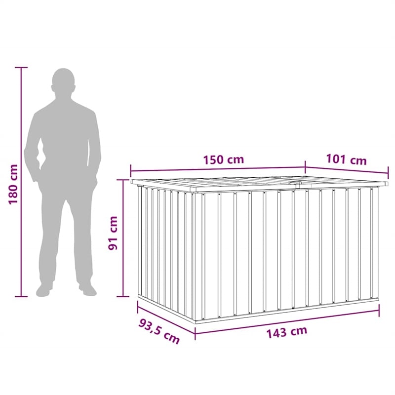 vidaXL Patio Storage Box Gray 58.7