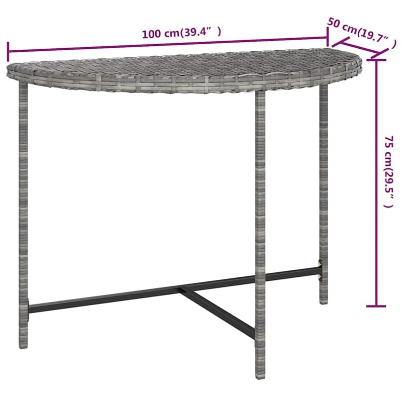 vidaXL Patio Table Gray 39.4