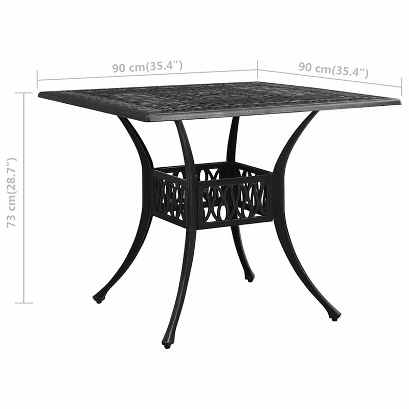 vidaXL Patio Table Black 35.4