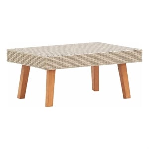 vidaXL Patio Coffee Table Poly Rattan Beige