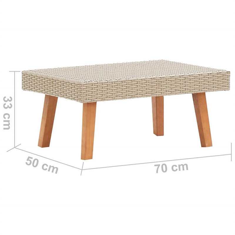 vidaXL Patio Coffee Table Poly Rattan Beige