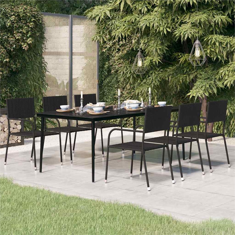 vidaXL Patio Dining Table Black 78.7