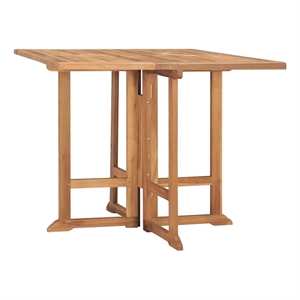 vidaXL Folding Patio Dining Table 35.4&quotx35.4&quotx29.5&quot Solid Teak Wood