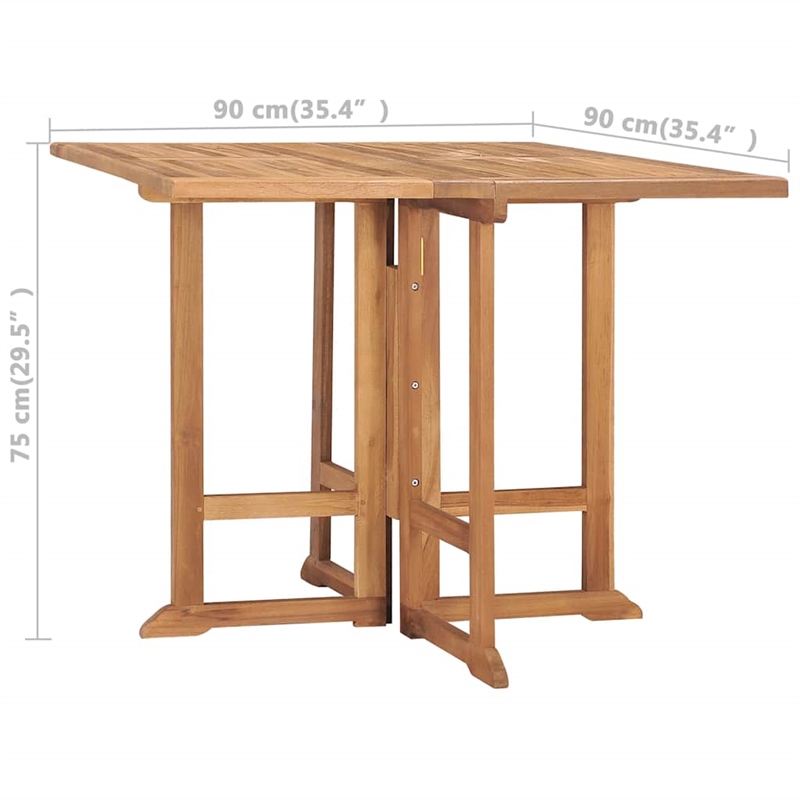 vidaXL Folding Patio Dining Table 35.4