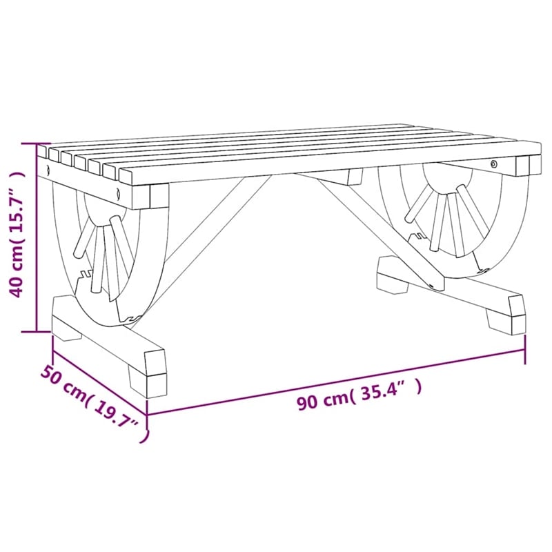 vidaXL Patio Coffee Table 35.4