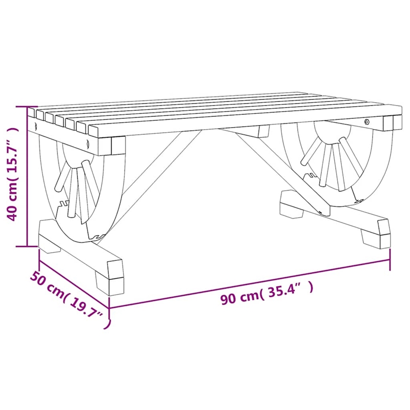 vidaXL Patio Coffee Table 35.4