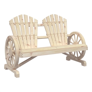 vidaXL Patio Adirondack Chair 2-Seater Solid Wood Fir