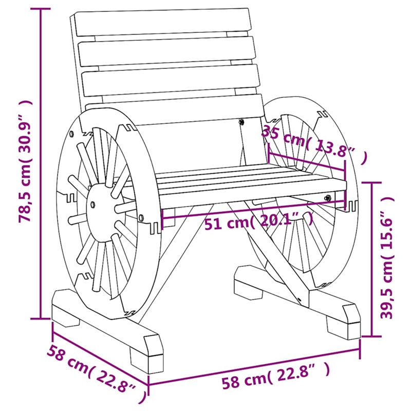 vidaXL Patio Chair 22.8
