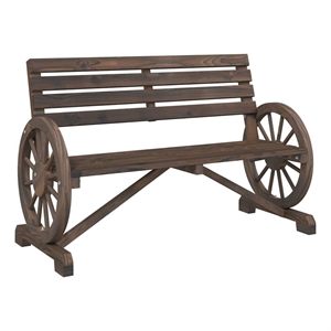 vidaXL Patio Bench 2-Seater Solid Wood Fir