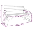 vidaXL Patio Bench 2-Seater Solid Wood Fir
