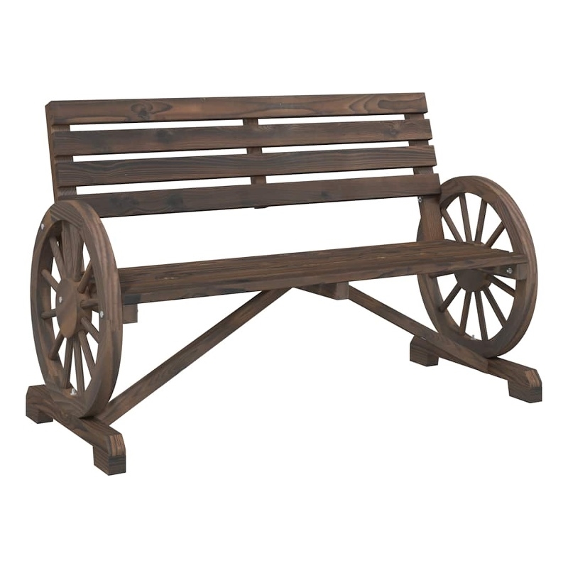 vidaXL Patio Bench 2-Seater Solid Wood Fir
