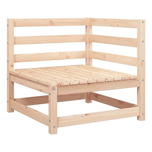 vidaXL Patio Corner Sofa with Gray Cushions Solid Wood Pine
