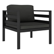 vidaXL Single Sofa with Cushions Aluminum Anthracite