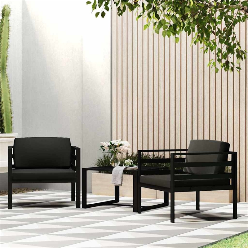vidaXL Single Sofa with Cushions Aluminum Anthracite