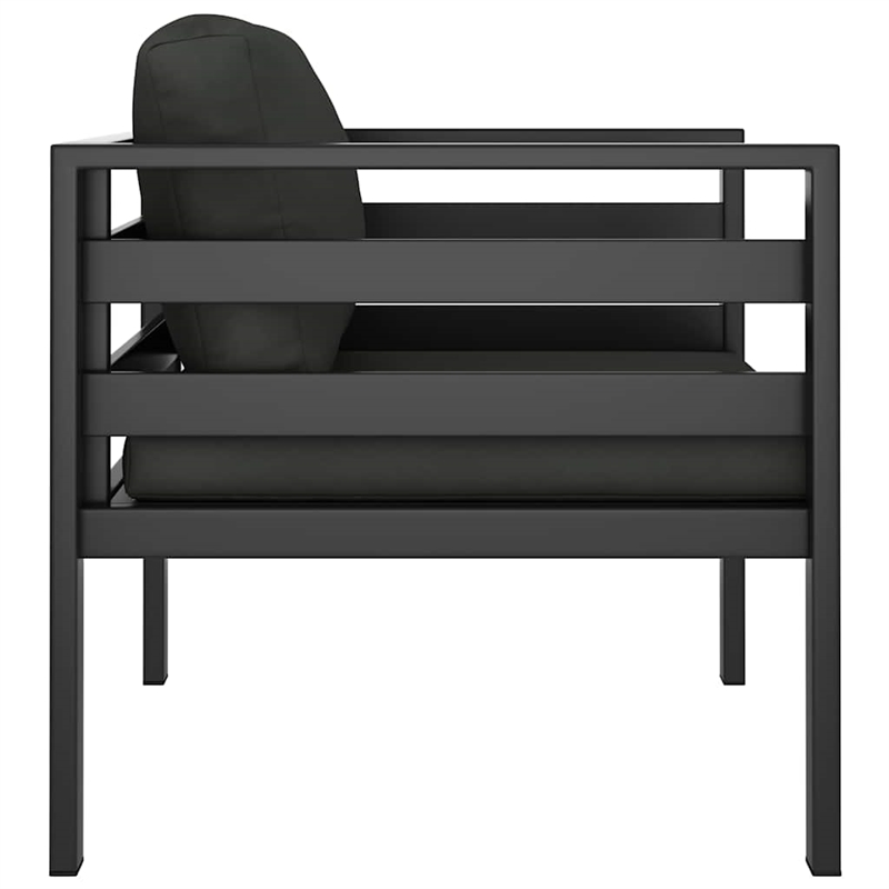 vidaXL Single Sofa with Cushions Aluminum Anthracite